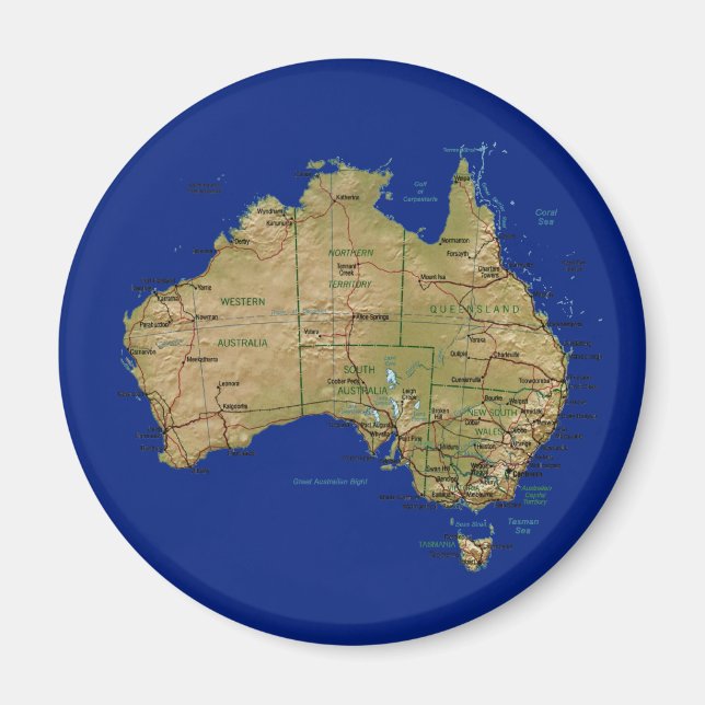 Imã Map Magnet da Austrália (Frente)