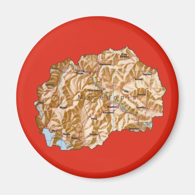 Imã Map Magnet da Macedônia do Norte (Frente)