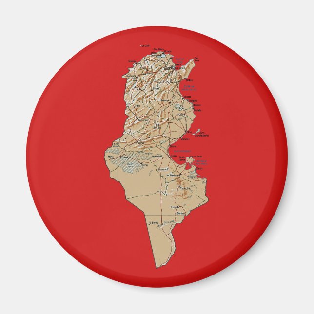 Imã Map Magnet da Tunísia (Frente)