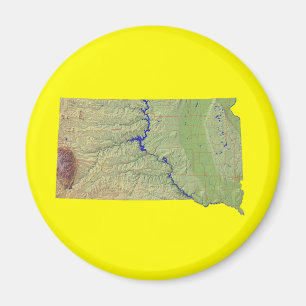Imã Map Magnet de Dakota do Sul