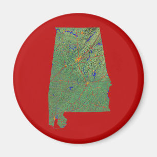 Imã Map Magnet do Alabama