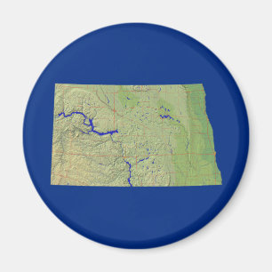 Imã Map Magnet do Dakota do Norte