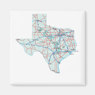 Imã Map Magnet do Texas Interstate