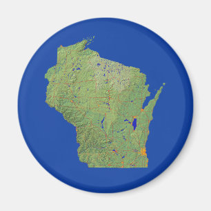 Imã Map Magnet do Wisconsin