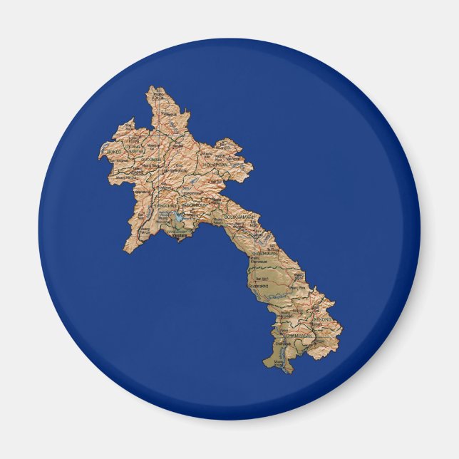 Imã Map Magnet Laos (Frente)