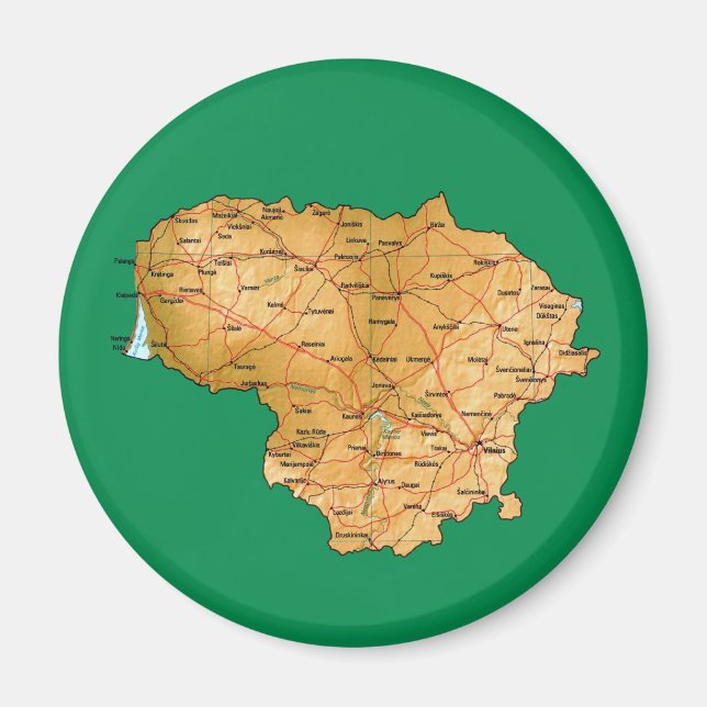 Imã Map Magnet Lituânia (Frente)