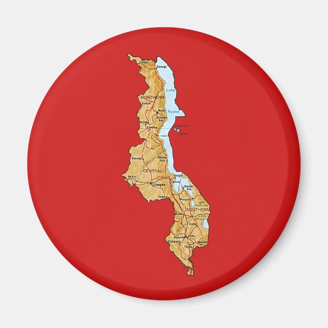 Imã Map Magnet Malawi (Frente)