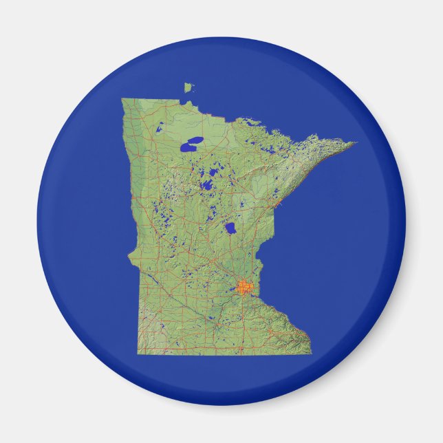 Imã Map Magnet Minnesota (Frente)