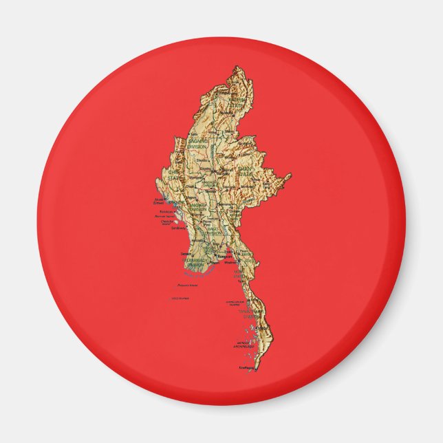 Imã Map Magnet Myanmar (Frente)