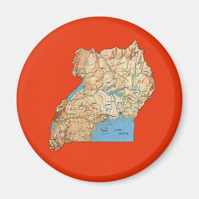 Imã Map Magnet Uganda (Frente)