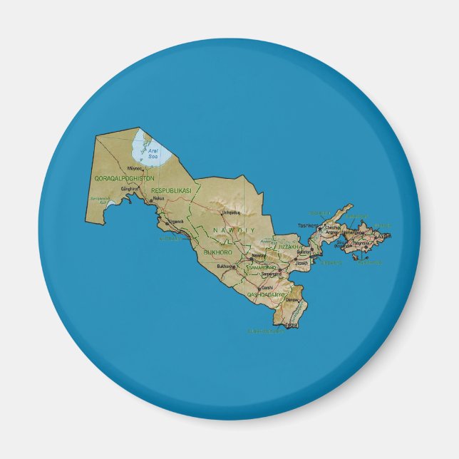 Imã Map Magnet Usbequistão (Frente)