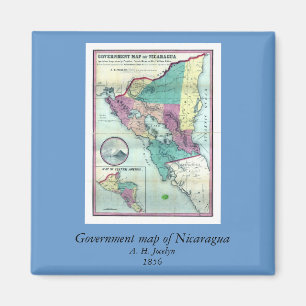 Imã Mapa 1856 do governo de Nicarágua por A.H. Jocely