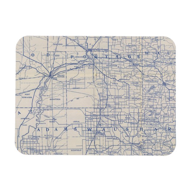 Ímã Mapa 2 da Bicicleta de Wisconsin (Horizontal)