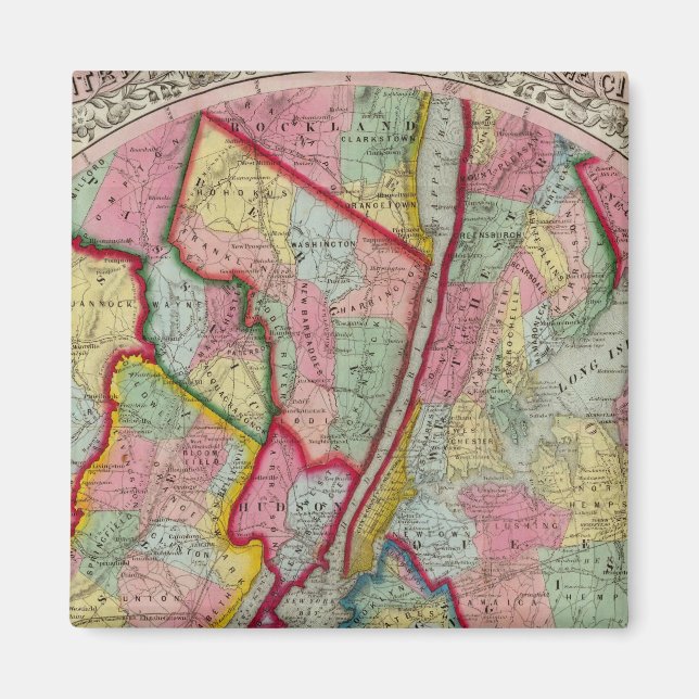 Imã Mapa À Volta Da Cidade De Nova Iorque (Frente)