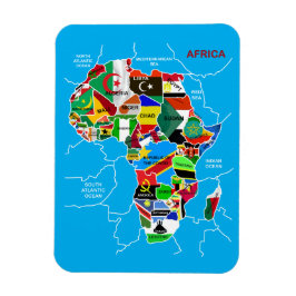 Ímã Mapa africano com bandeiras