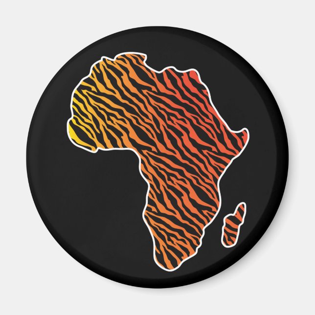 Imã Mapa Africano do Orgulho Zebra Padrão (Frente)