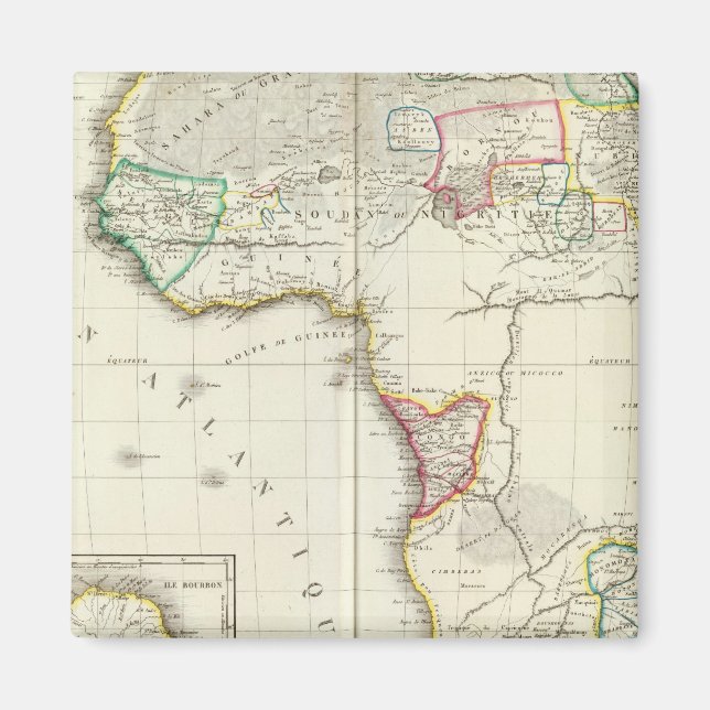 Imã Mapa africano gravado com 2 mapas de entrada (Frente)