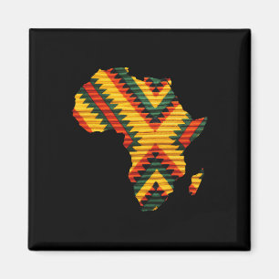 Imã Mapa Africano Homens de Arte Kente Sobrepõem Mulhe