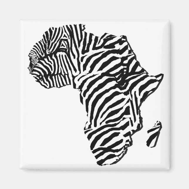 Imã Mapa africano Safari de Zebra Impressão (Frente)