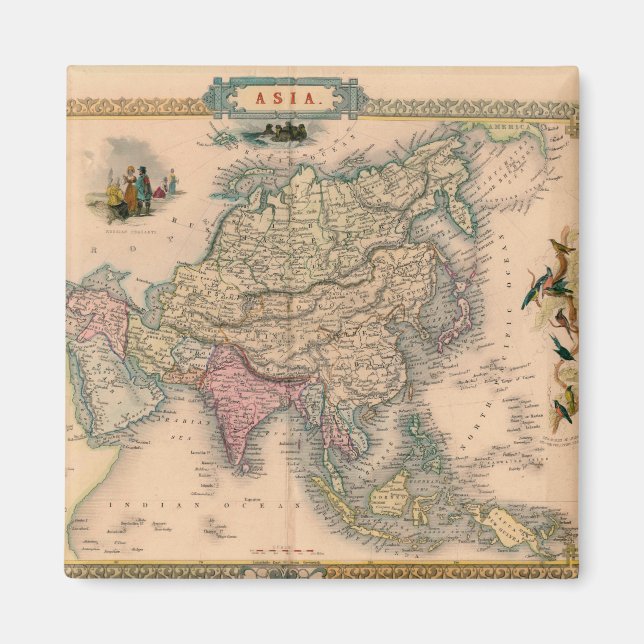 Imã Mapa antigo antigo inspirado (11) (Frente)