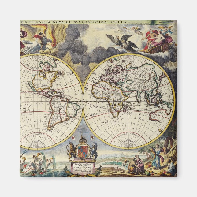 Imã Mapa antigo antigo inspirado (4) (Frente)