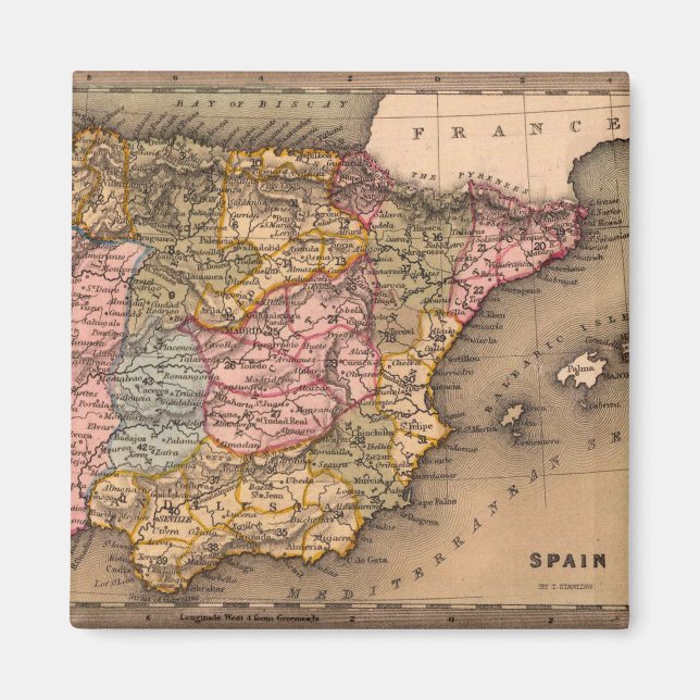 Imã Mapa antigo antigo inspirado (5) (Frente)
