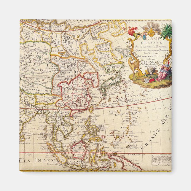 Imã Mapa antigo antigo inspirado (6) (Frente)