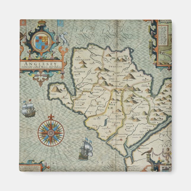 Imã Mapa antigo antigo inspirado (7) (Frente)