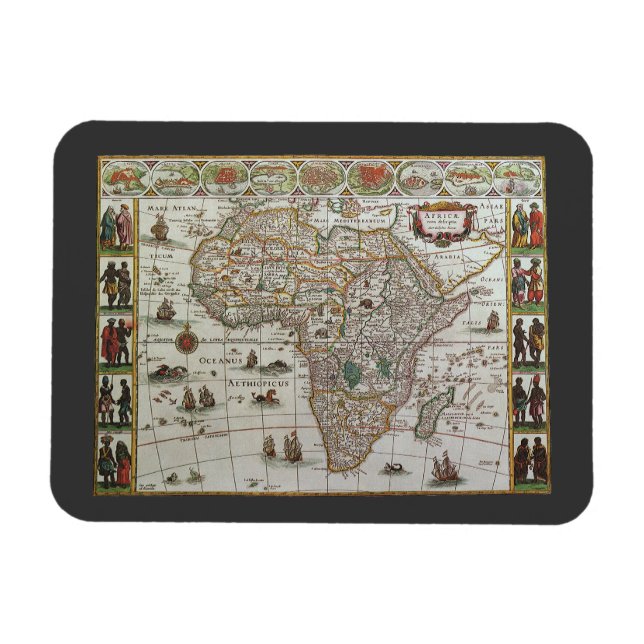 Ímã Mapa antigo da África, c. 1635 (Horizontal)