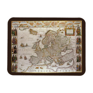 Ímã Mapa Antigo da Europa por Willem Jansz Blaeu, c161