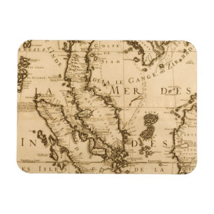 Ímã Mapa antigo de 3Sudeste Asiático   1687