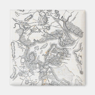 Imã Mapa antigo de Boston 1775-1776
