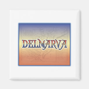 Imã Mapa antigo de DelMarVa