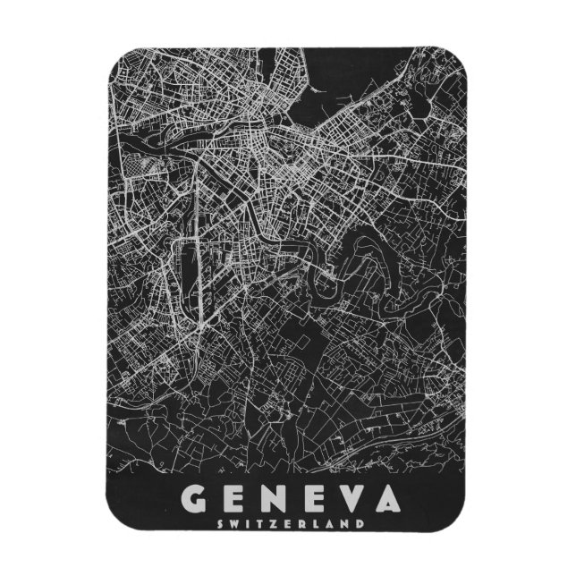 Ímã Mapa Antigo de Genebra Suíça (Vertical)