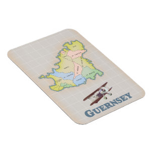 Ímã Mapa antigo de Guernsey