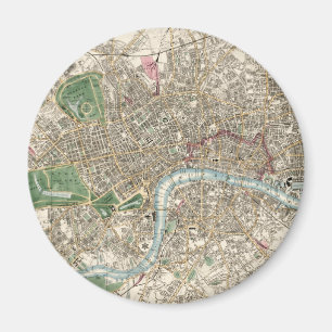 Imã Mapa Antigo de Londres, Inglaterra (1853)