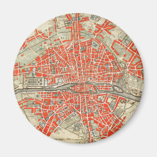 Imã Mapa Antigo de Paris França (1721–1774)
