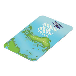 Ímã Mapa antigo do estilo Cayo Coco Cuba.