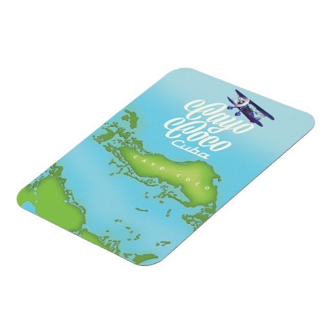 Ímã Mapa antigo do estilo Cayo Coco Cuba. (Left Side)