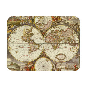 Ímã Mapa Antigo do Mundo Antigo por Frederick de Wit, 