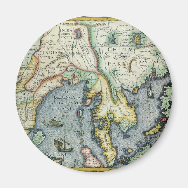 Imã Mapa antigo do Sudeste Asiático por Mercator / Hon (Frente)