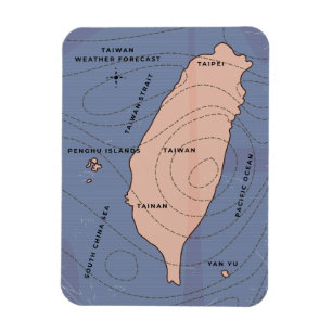 Ímã Mapa Antigo do Tempo de Hong Kong