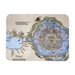 Ímã Mapa antigo do Tenochtitlan capital asteca