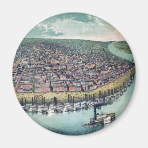 Imã Mapa Antigo Saint Louis Missouri Rio Mississippi