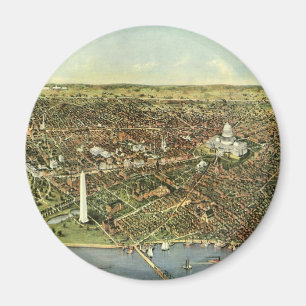 Imã Mapa antigo, vista panorâmica do Washington DC