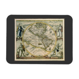 Ímã Mapa Antiquado, America Sive Novus Orbis, 1596