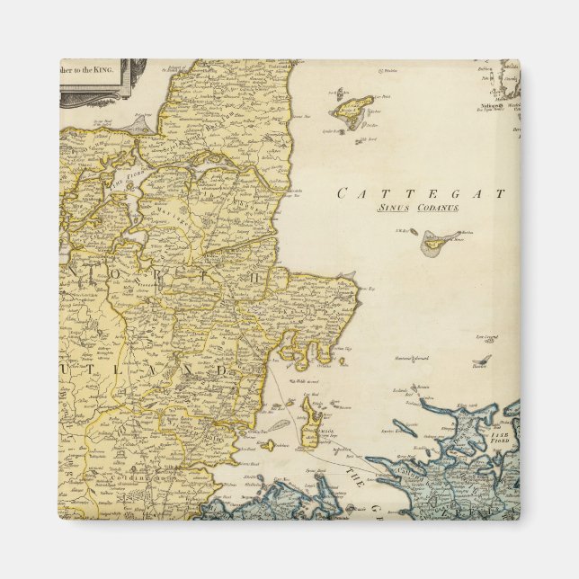 Imã Mapa Atlas da Dinamarca (Frente)