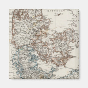 Imã Mapa Atlas da Dinamarca com 5 mapas de entrada