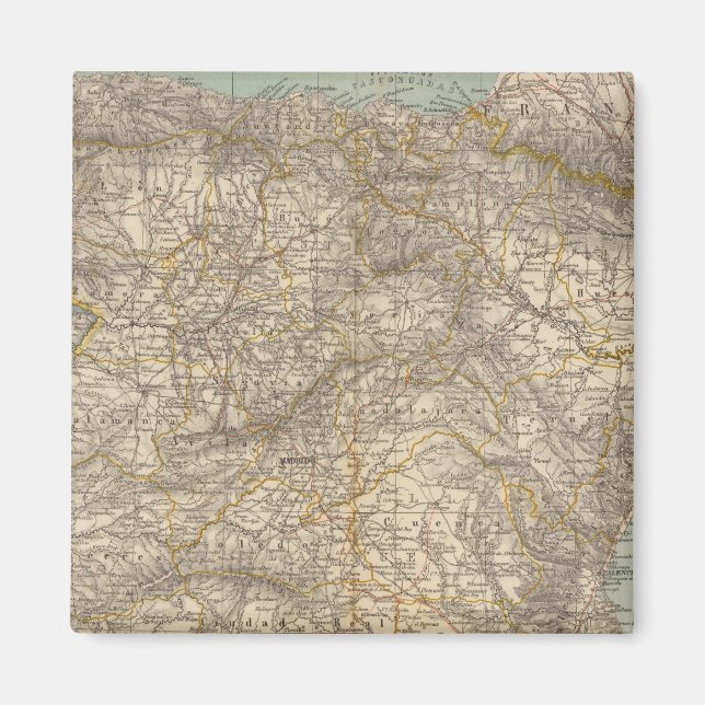 Imã Mapa Atlas De espanha E Portugal (Frente)