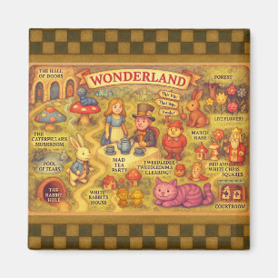 Imã Mapa Caprichoso das Aventuras de Alice no País das